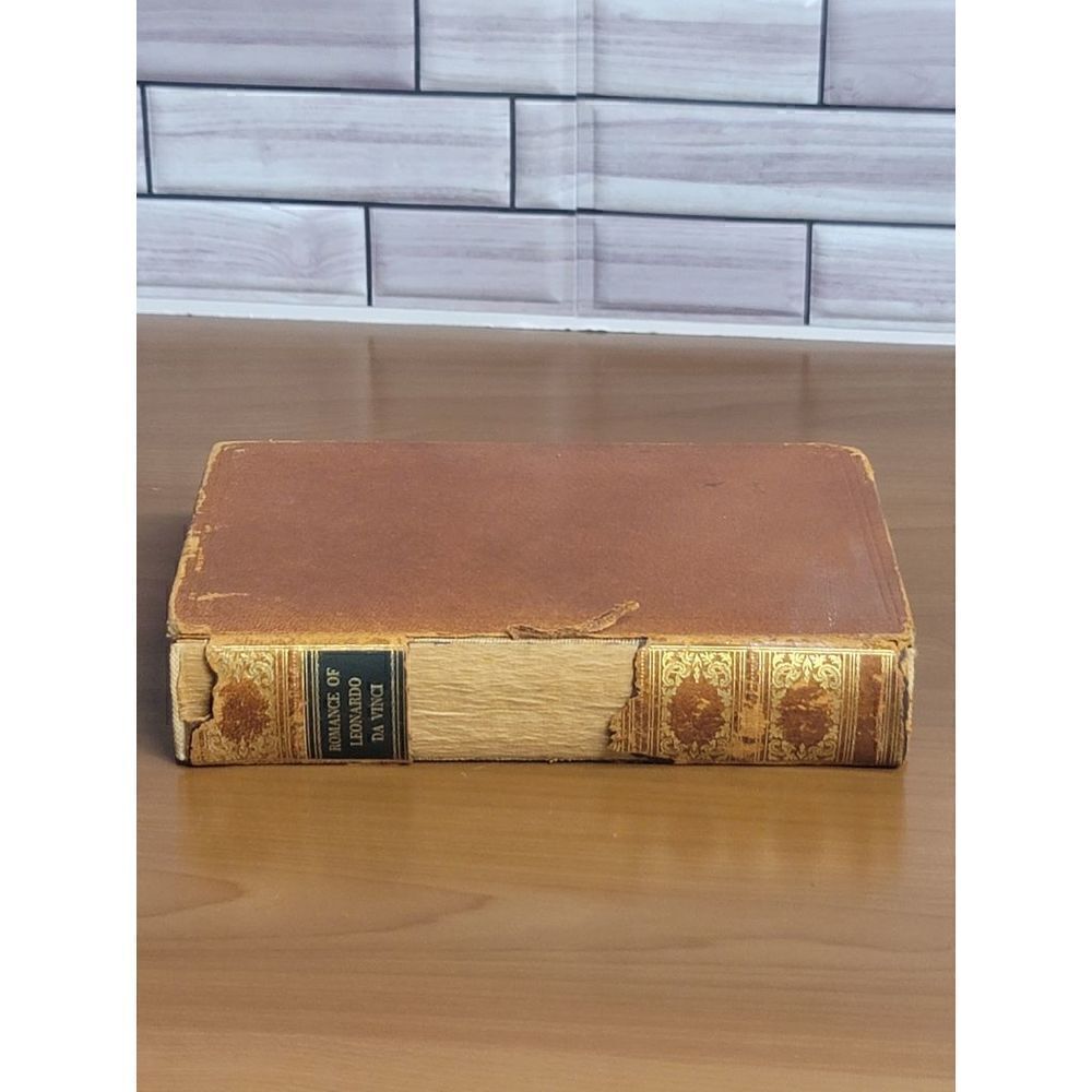 Vintage book romance of Leonardo da Vinci Merejkowski Hard Cover 1940 #A55